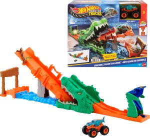 Hot Wheels Monster Trucks Veicolo Mega-Wrex Crash Challenge Crocodile Playset